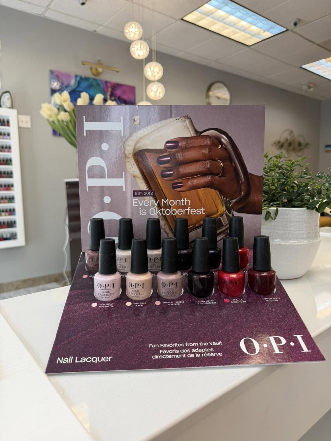 OPI nail lacquer seasonal collection display